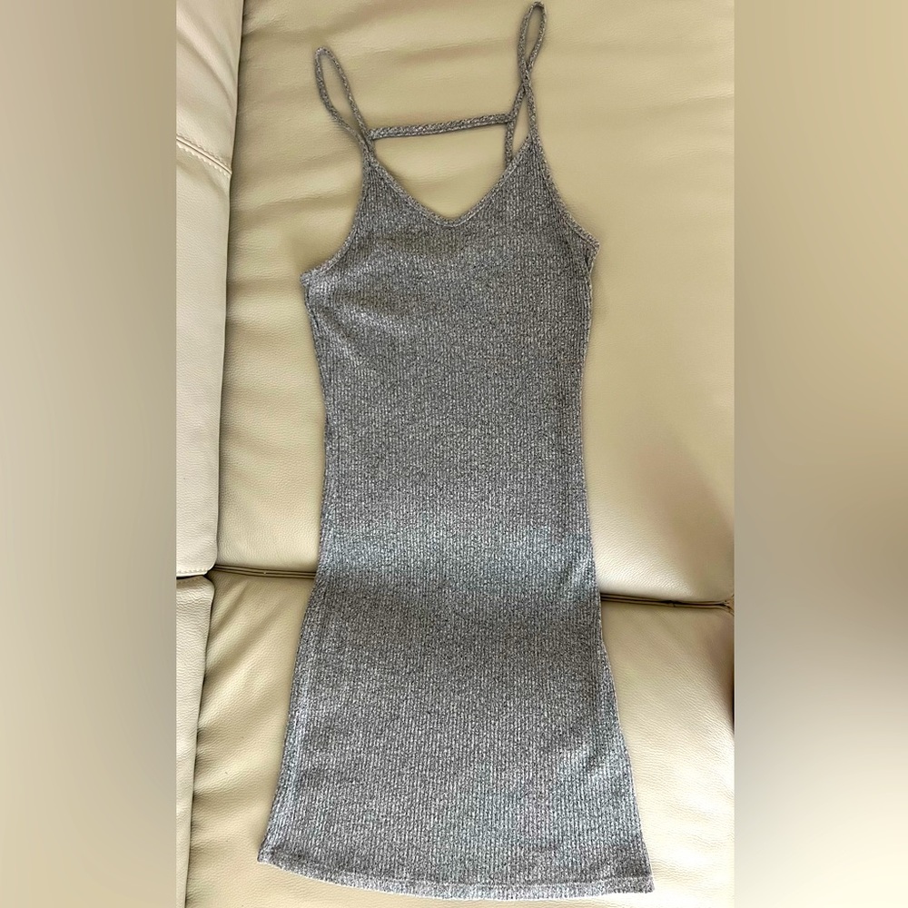 Top Shop Knitted Sleeveless Grey Dress